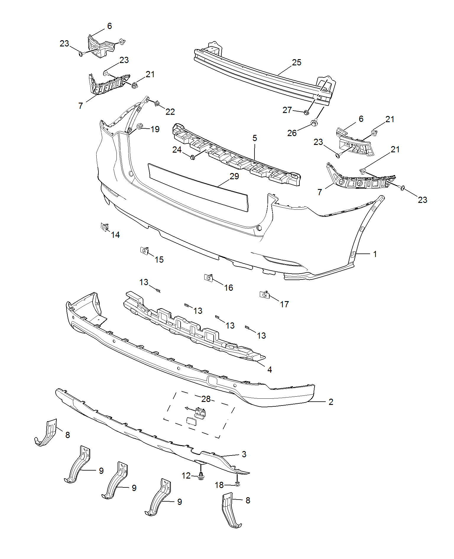 E621B023:REAR BUMPER(RX5)