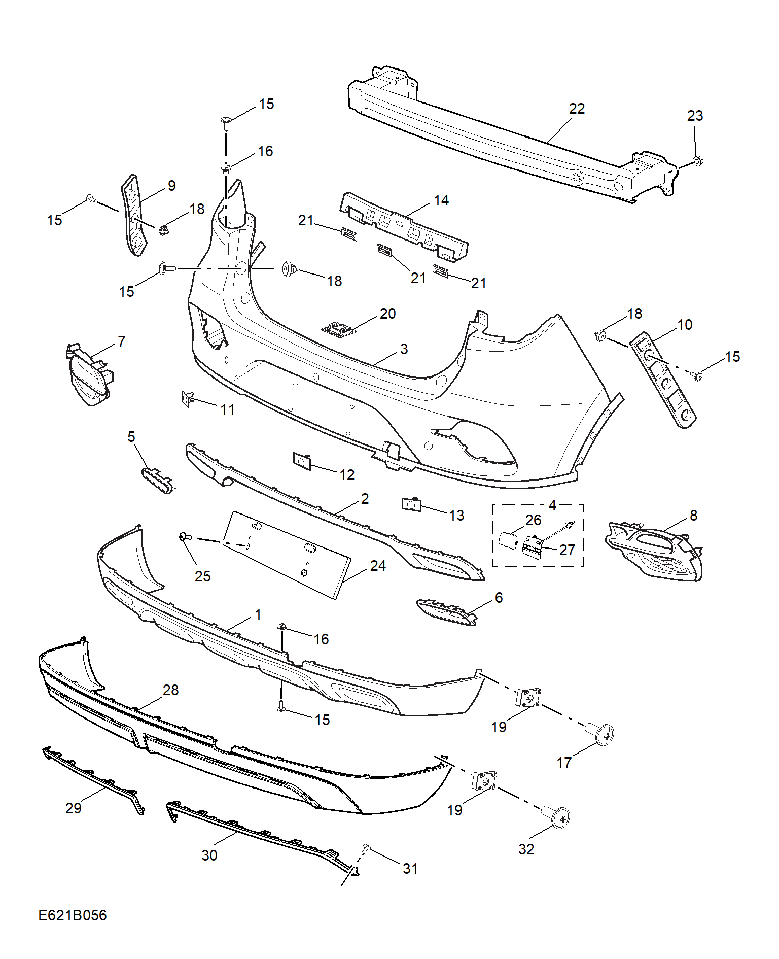 E621B056:REAR BUMPER