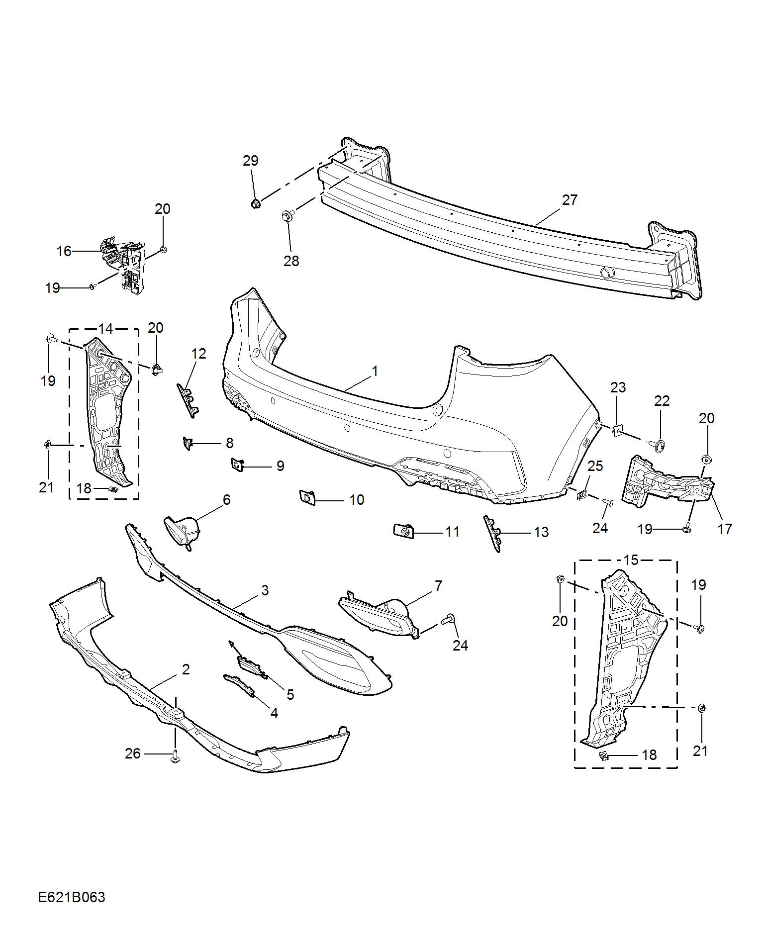 E621B063:REAR BUMPER(领航)