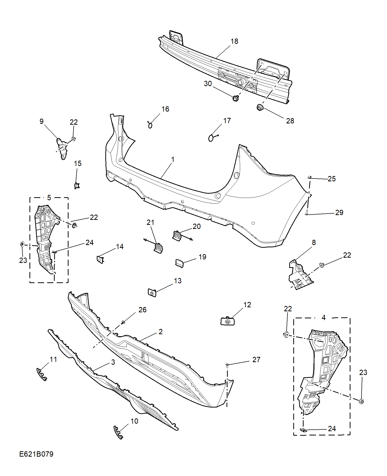 E621B079:REAR BUMPER