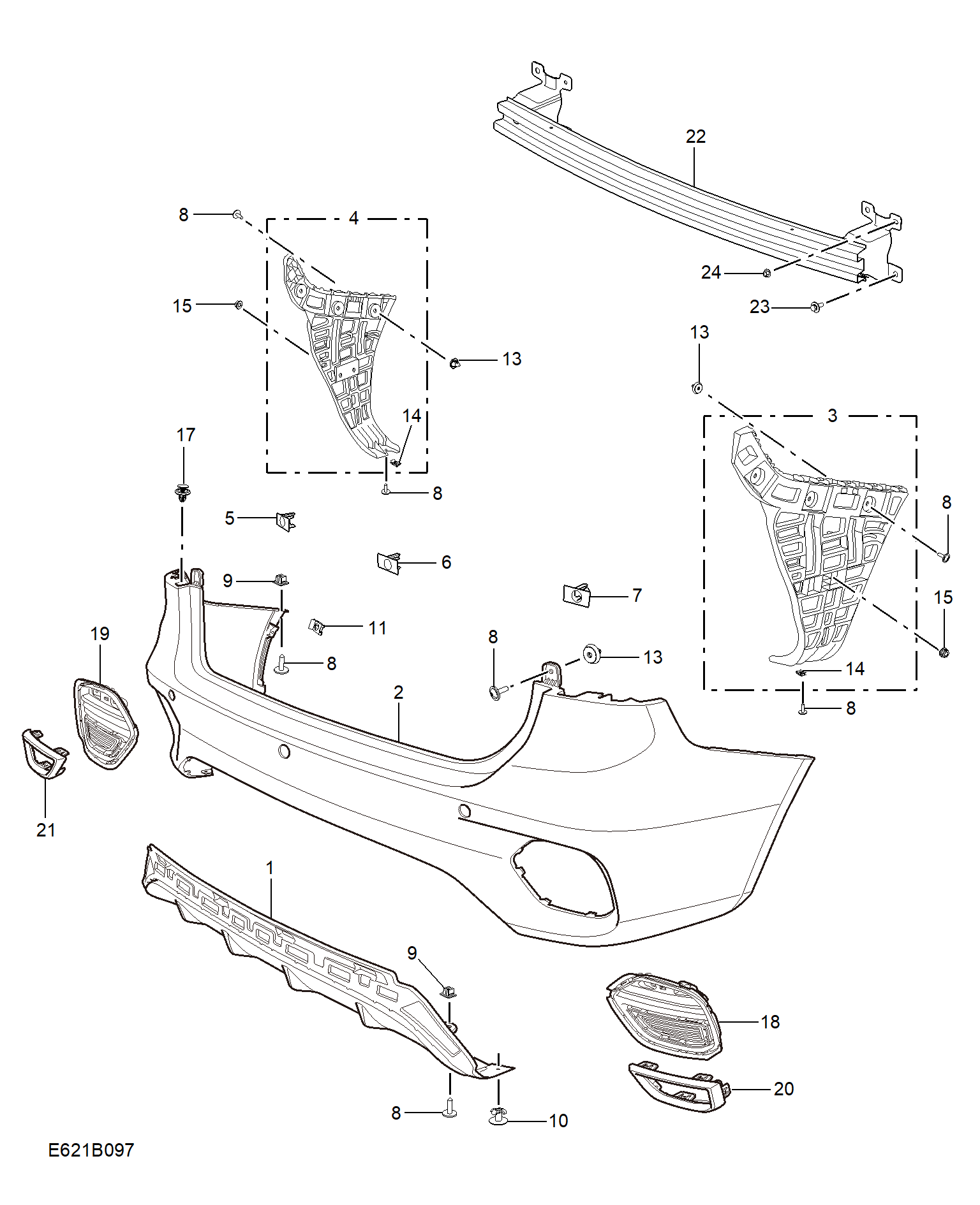 E621B097:REAR BUMPER