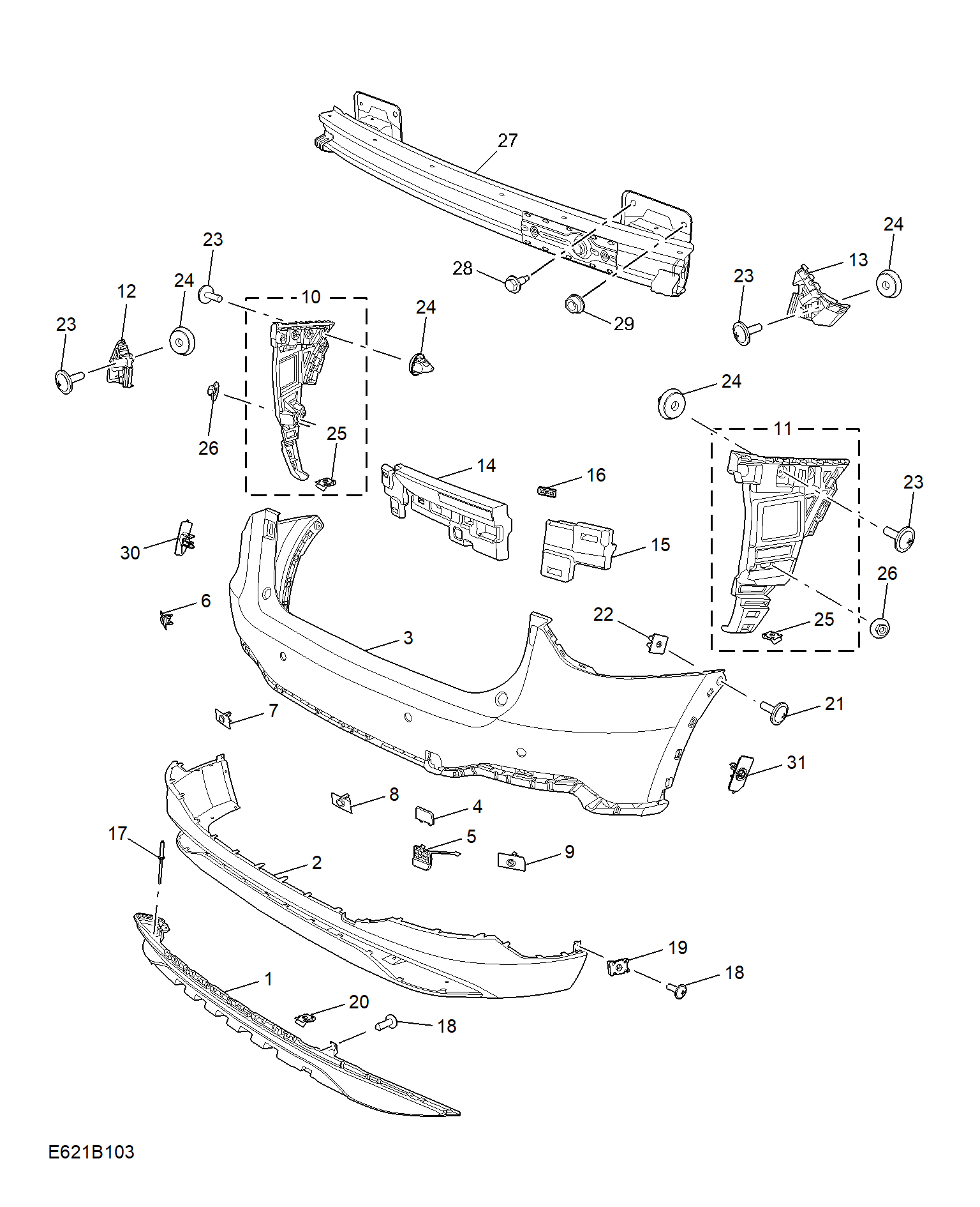 E621B103:REAR BUMPER