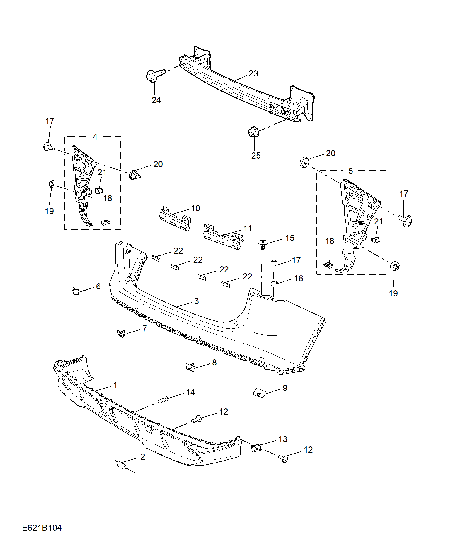 E621B104:REAR BUMPER