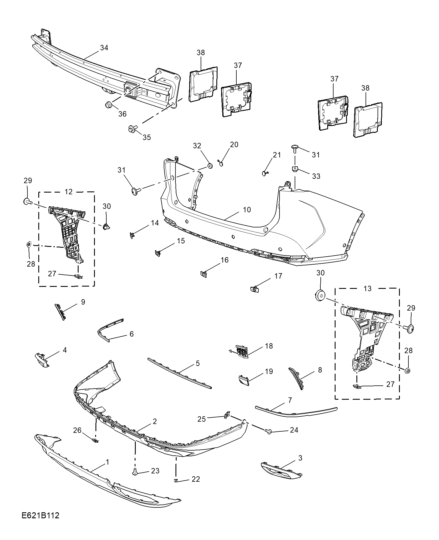 E621B112:REAR BUMPER