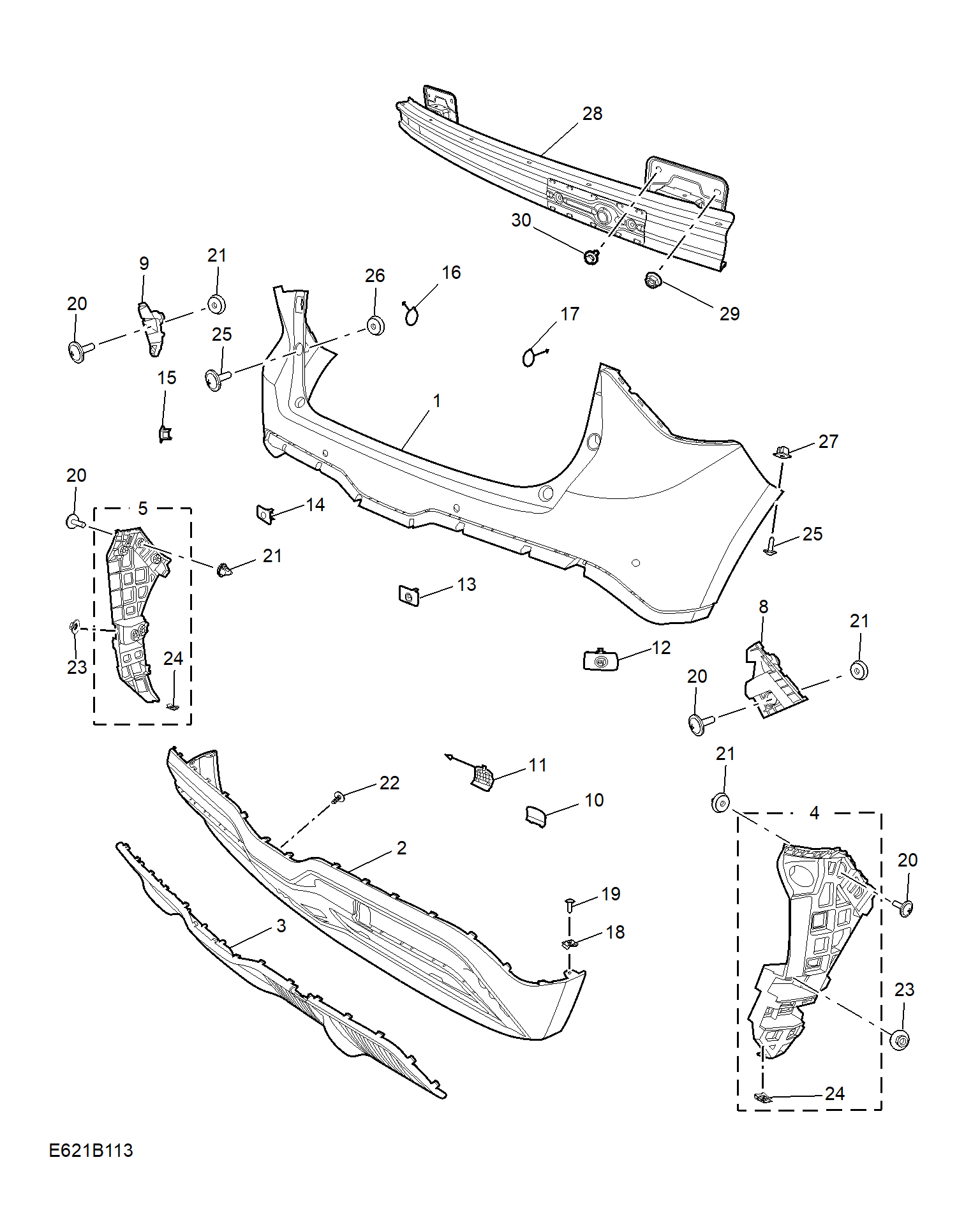 E621B113:REAR BUMPER