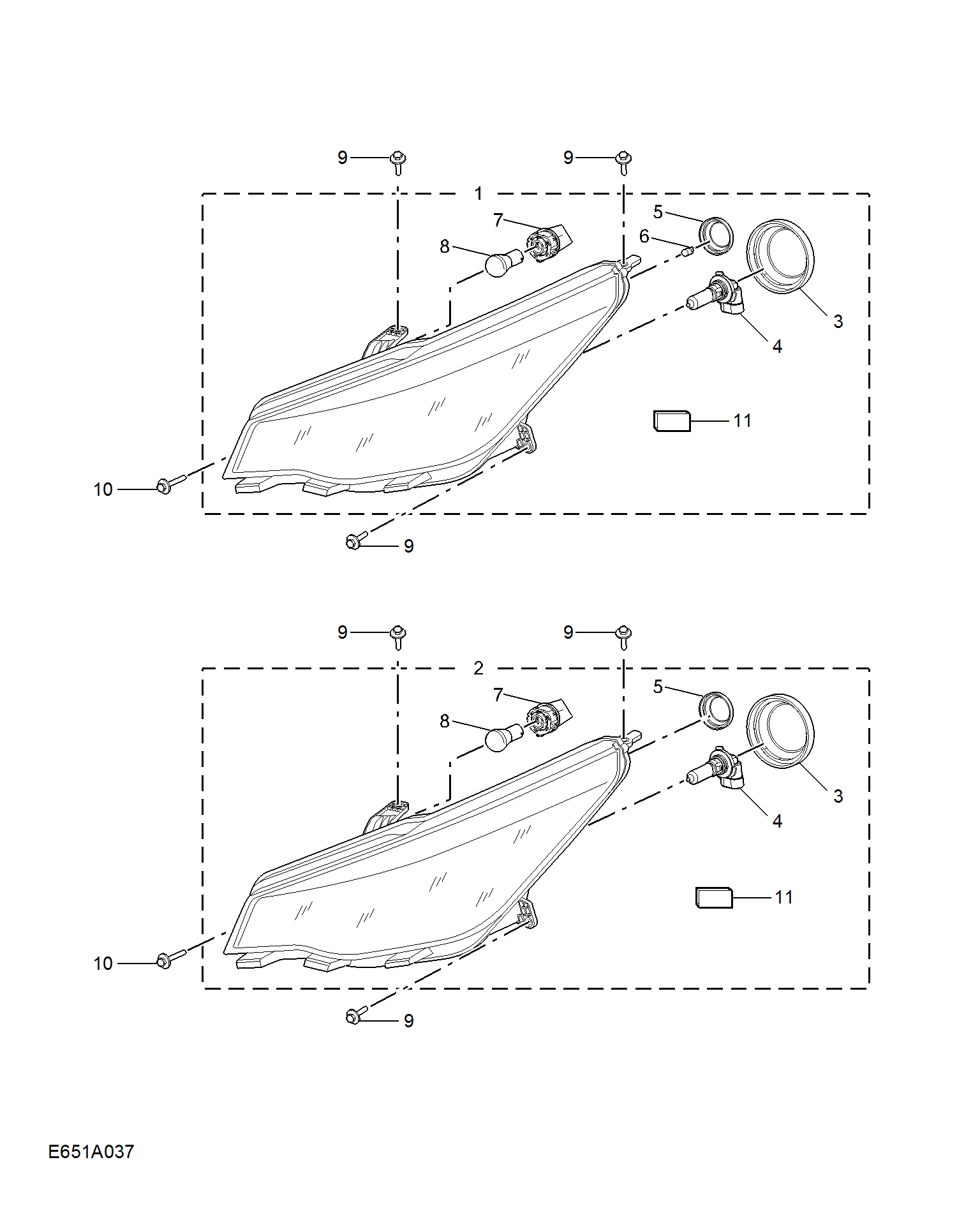 E651A037:HEADLAMP