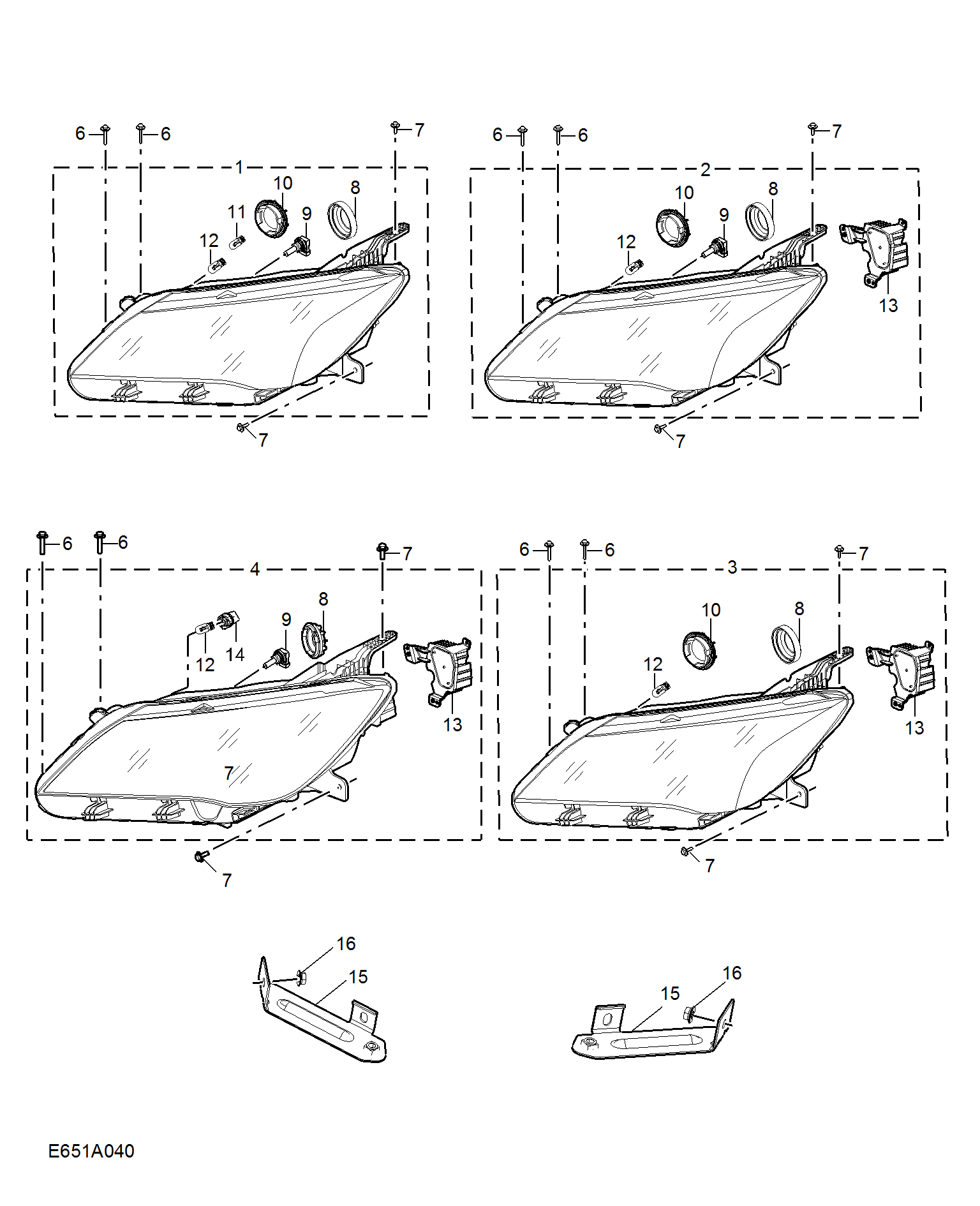 E651A040:HEADLAMP