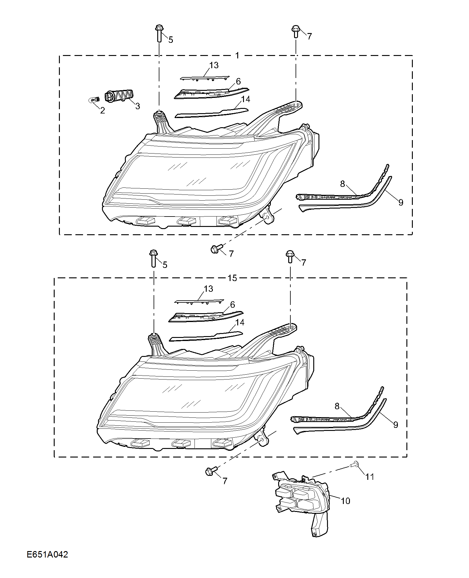E651A042:HEADLAMP