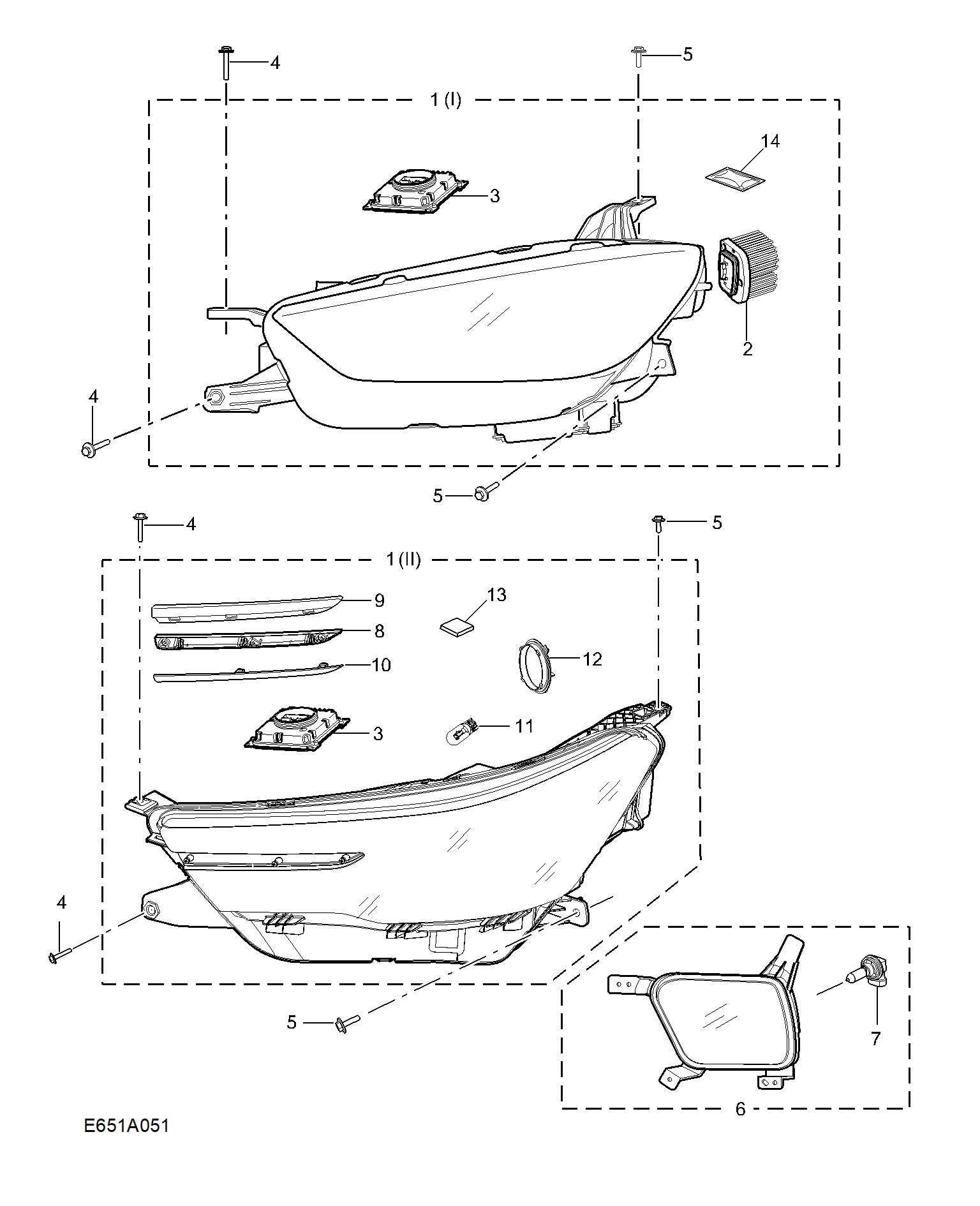 E651A051:HEADLAMP