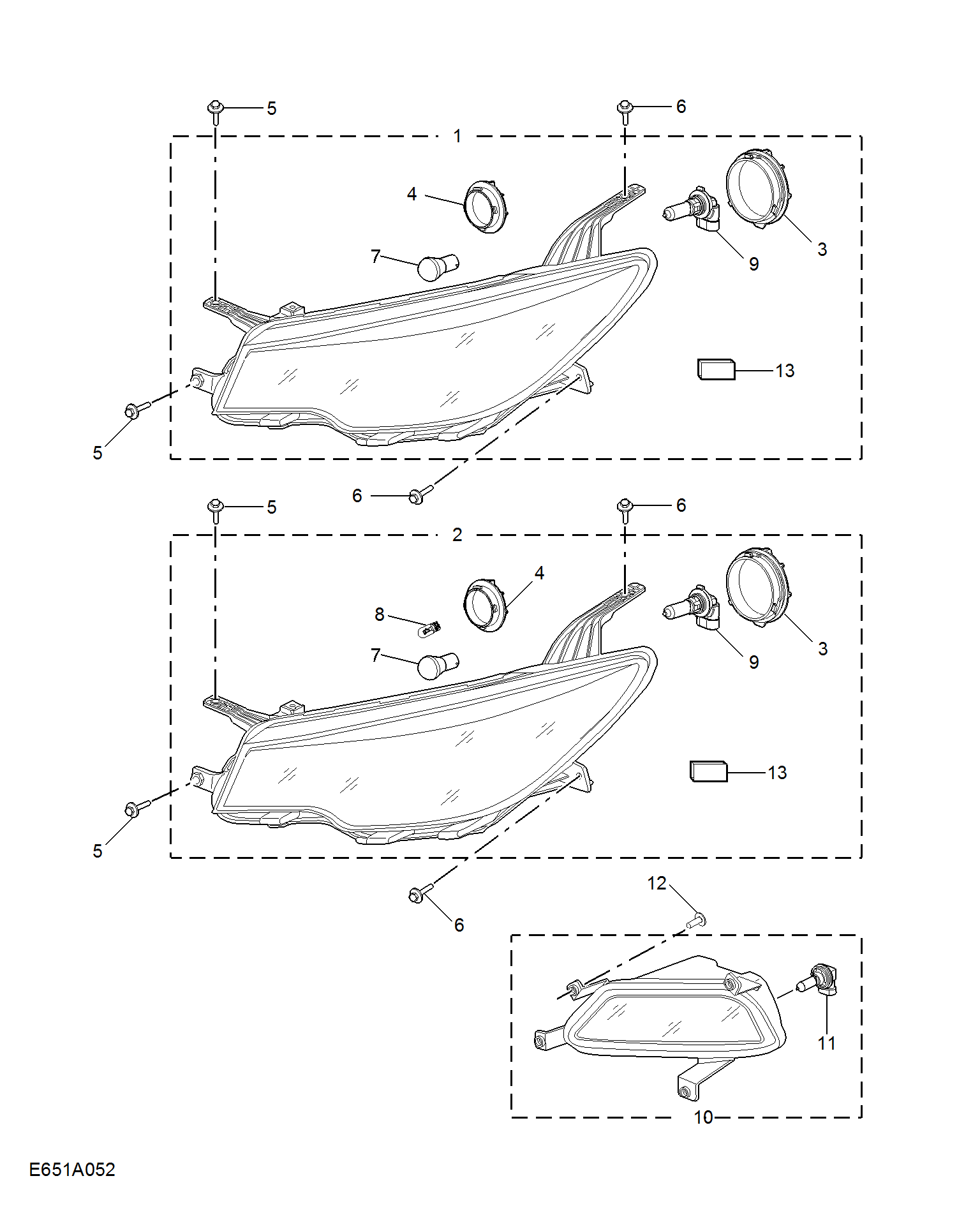 E651A052:HEADLAMP