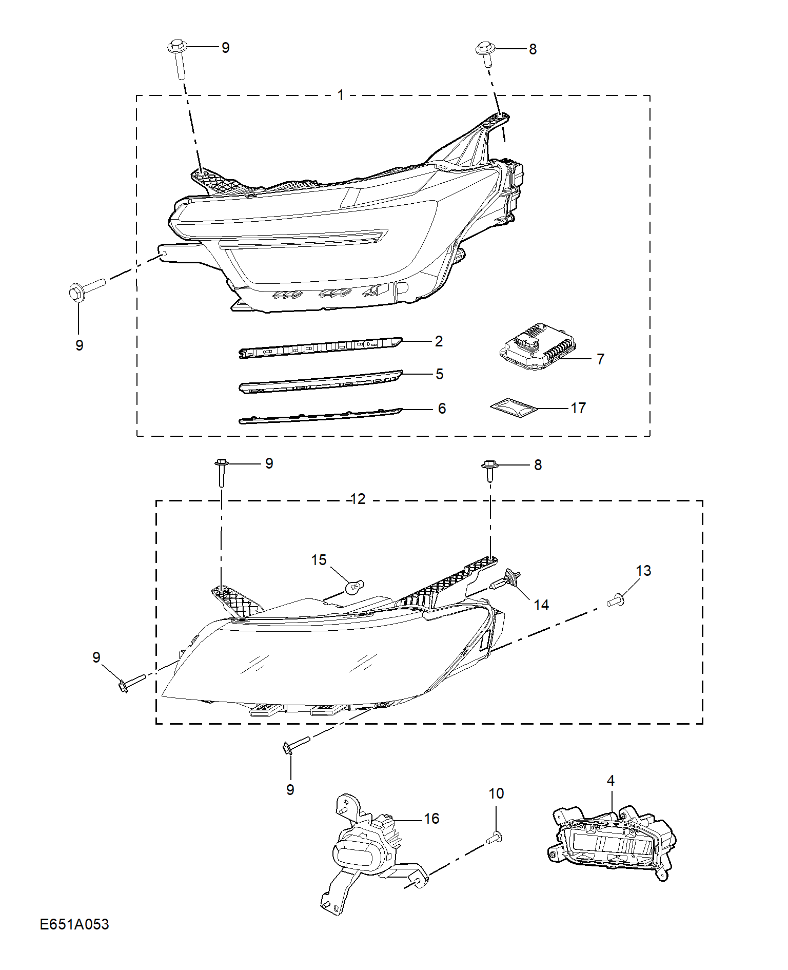 E651A053:HEADLAMP