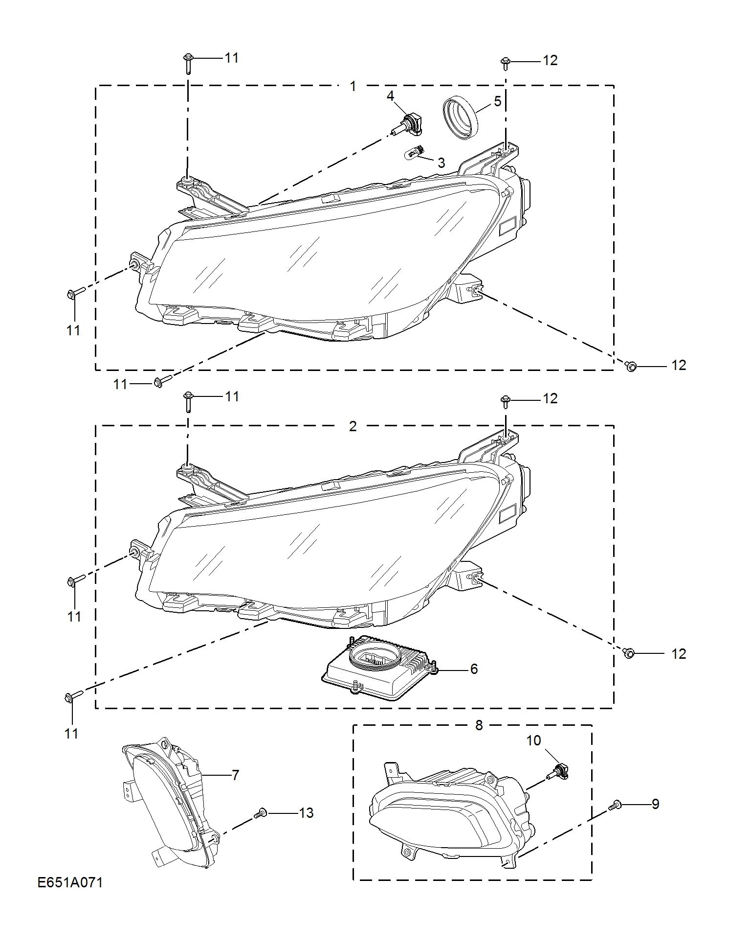 E651A071:HEADLAMP(MG)