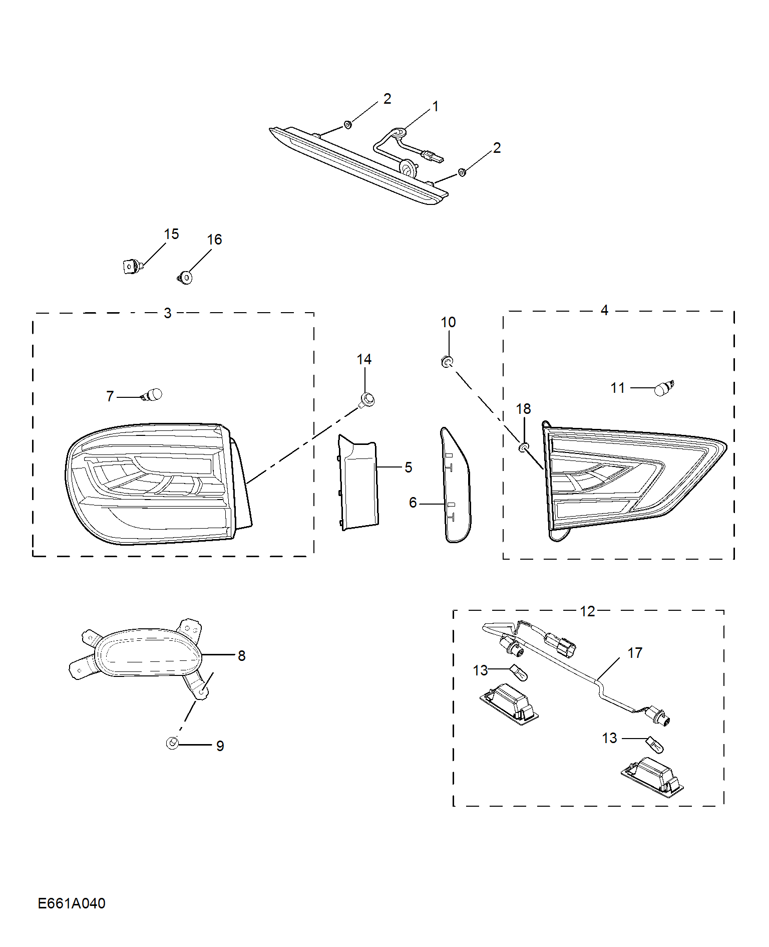 E661A040:REAR LAMP