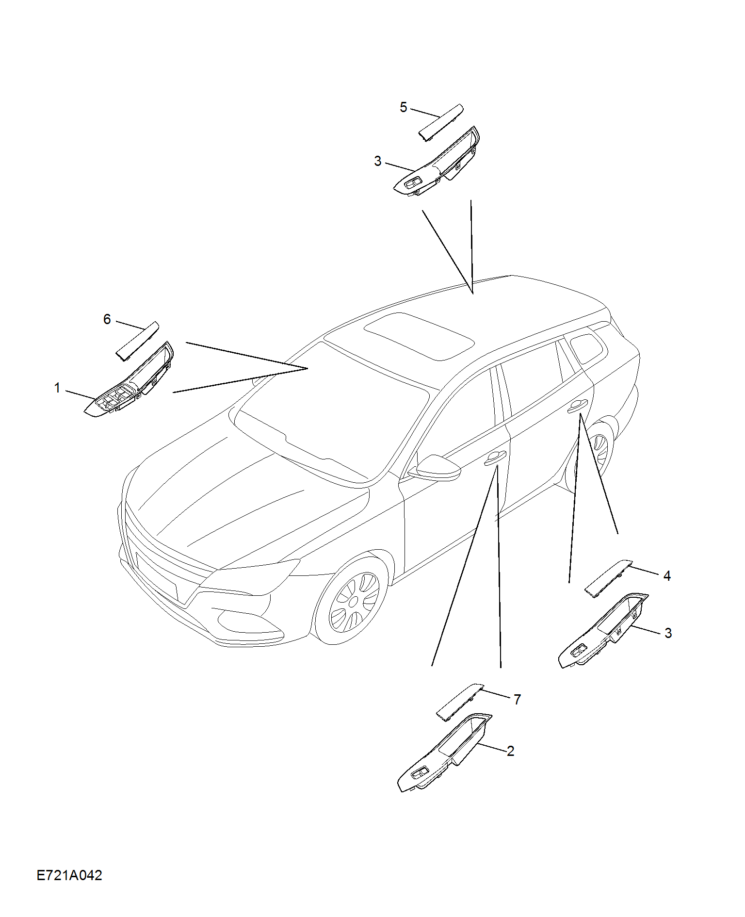 E721A042:WINDOW LIFT SWITCH