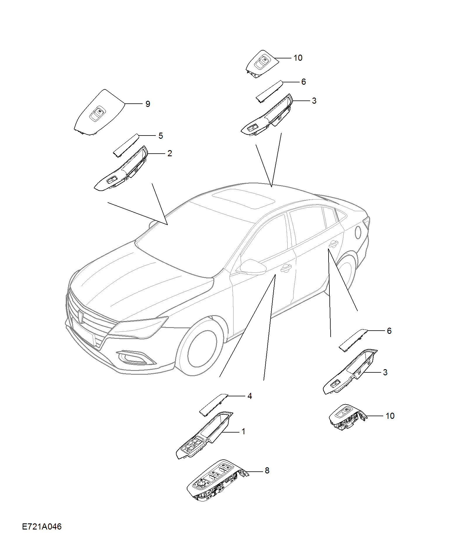 E721A046:WINDOW LIFT SWITCH