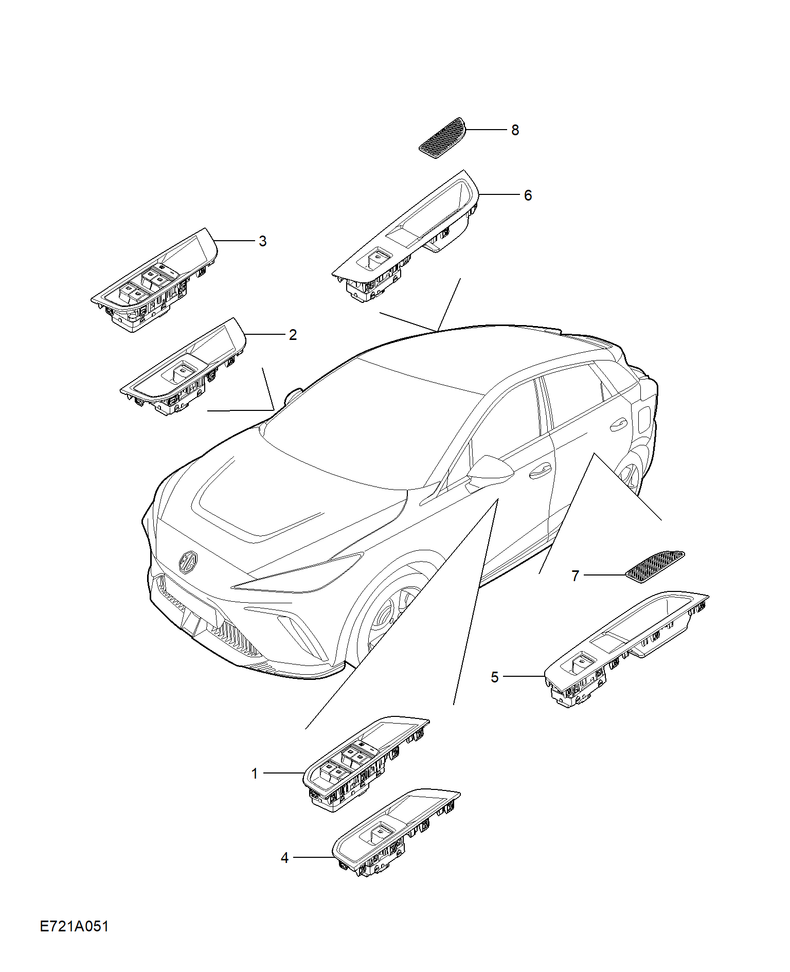 E721A051:WINDOW LIFT SWITCH