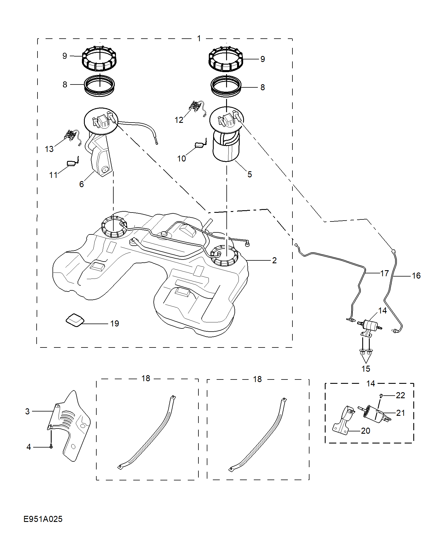 E951A025:FUEL TANK(4WD)