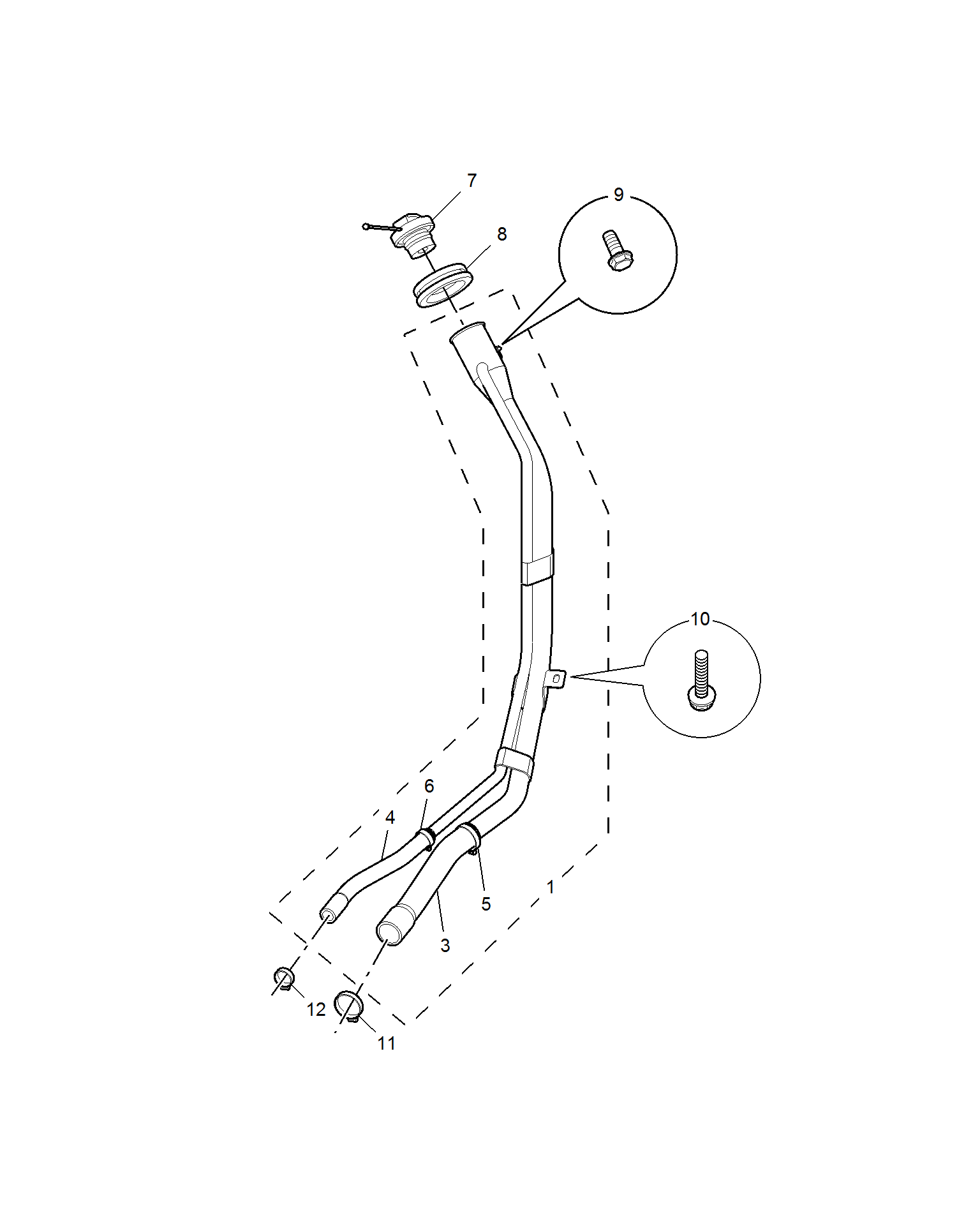 E951B001:FUEL FILLER PIPE