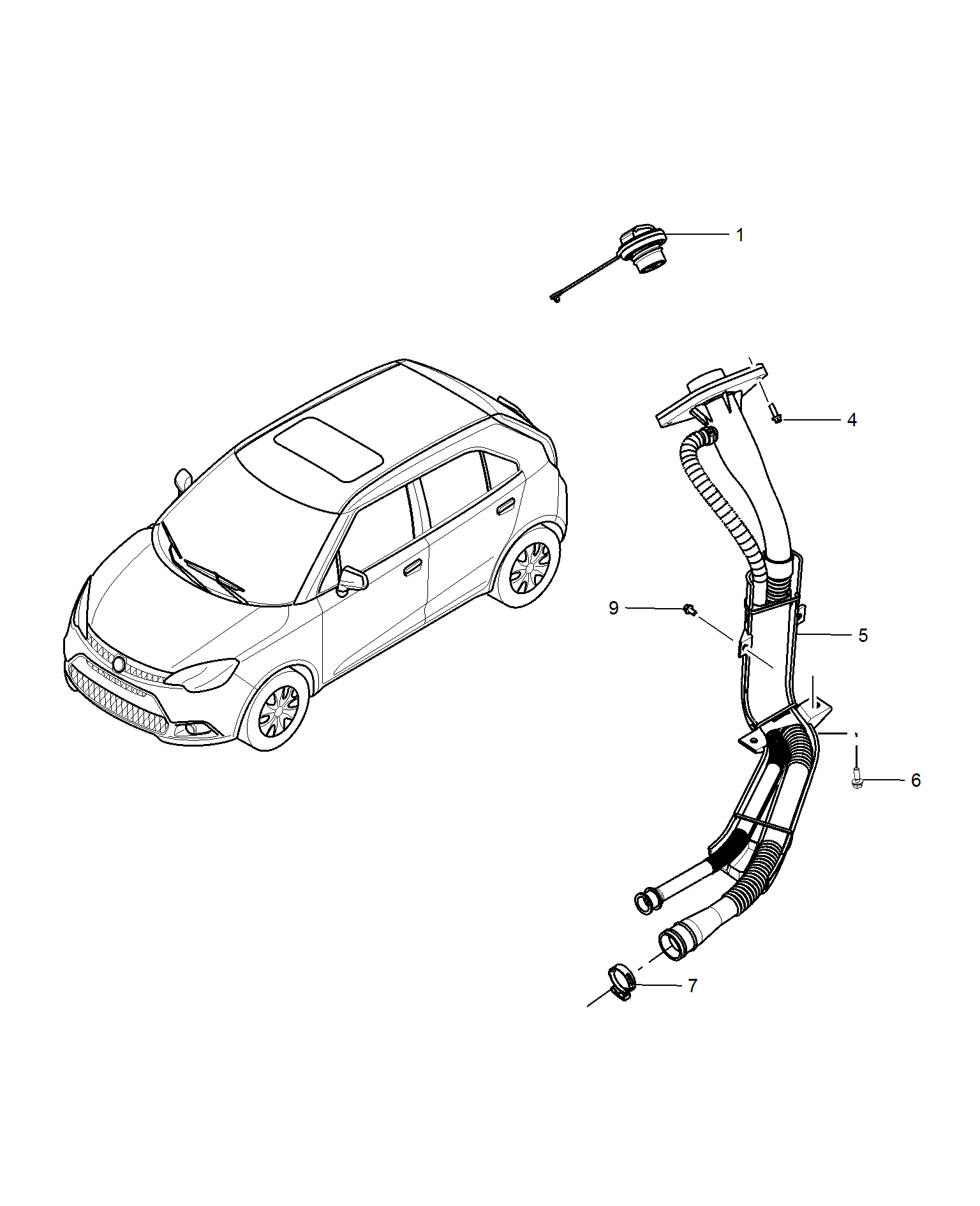 E951B010:FUEL FILLER PIPE