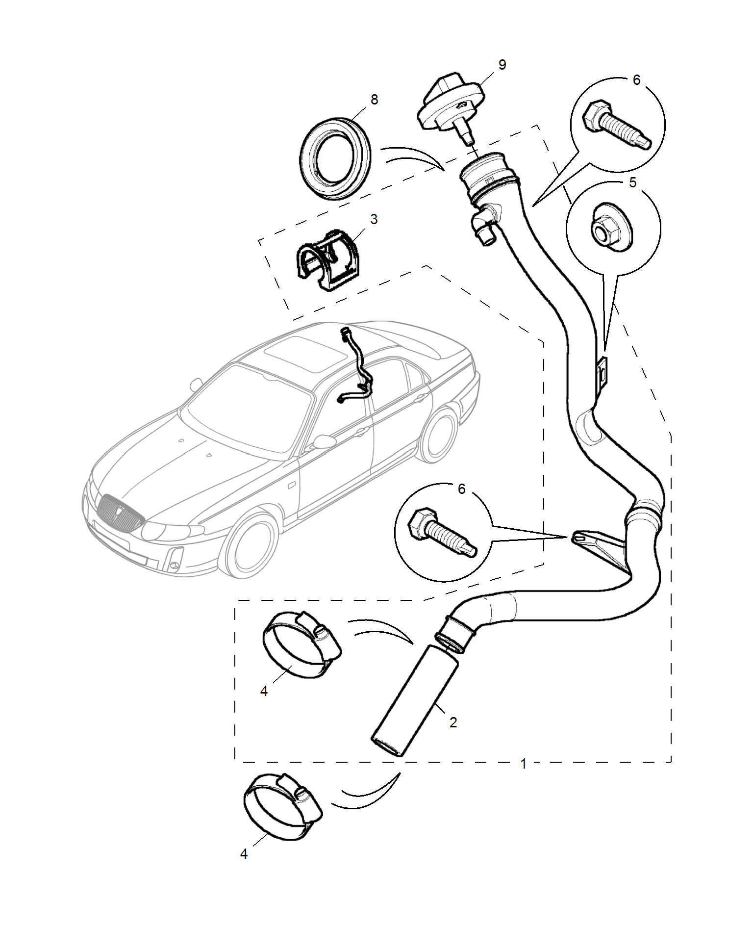 E951B012:FUEL FILLER PIPE