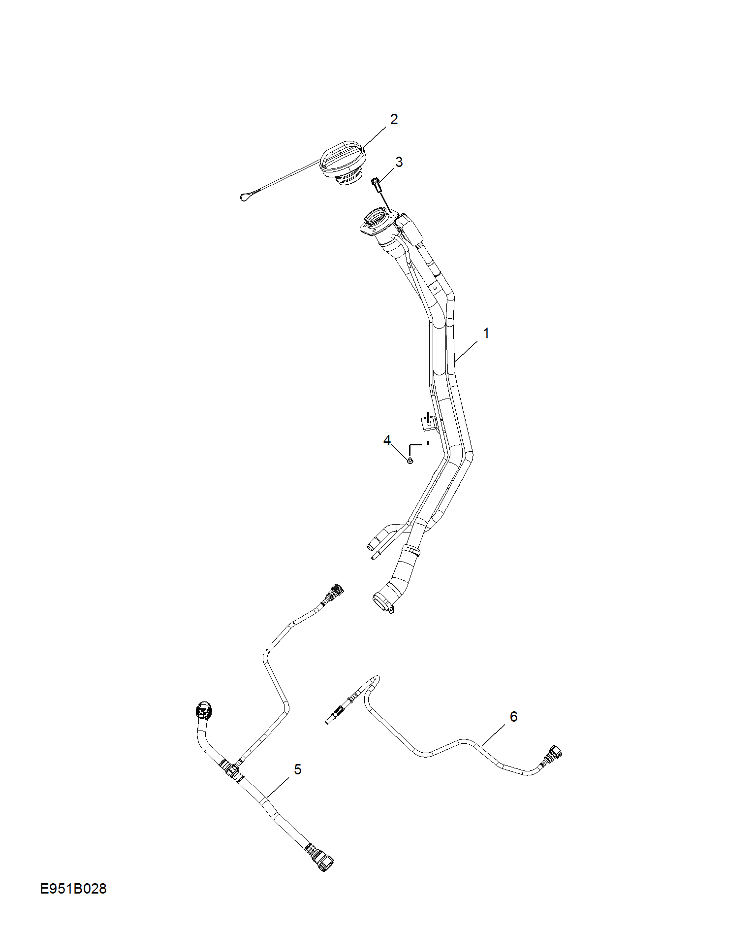 E951B028:FUEL FILLER PIPE(EVAP)