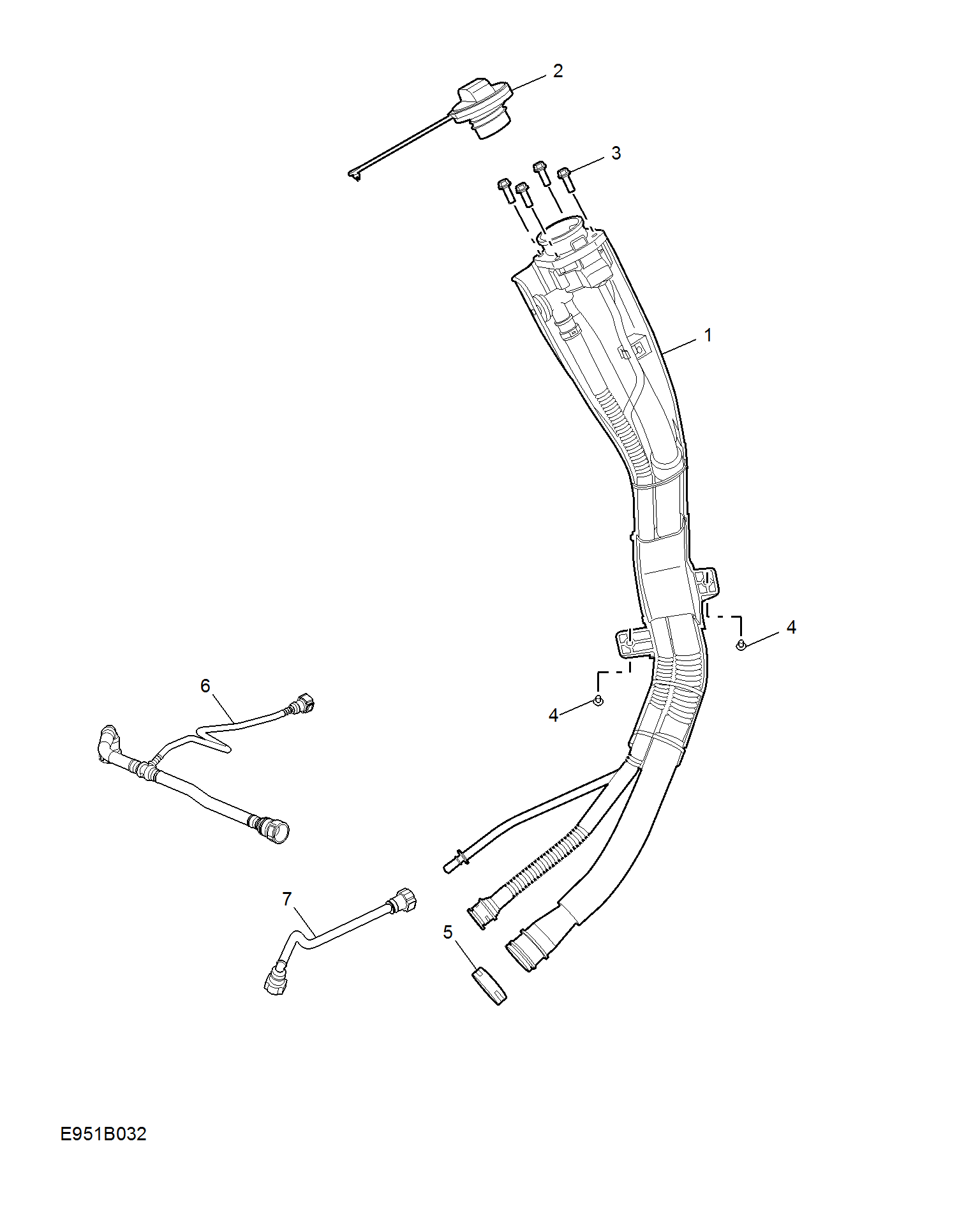 E951B032:FUEL FILLER PIPE