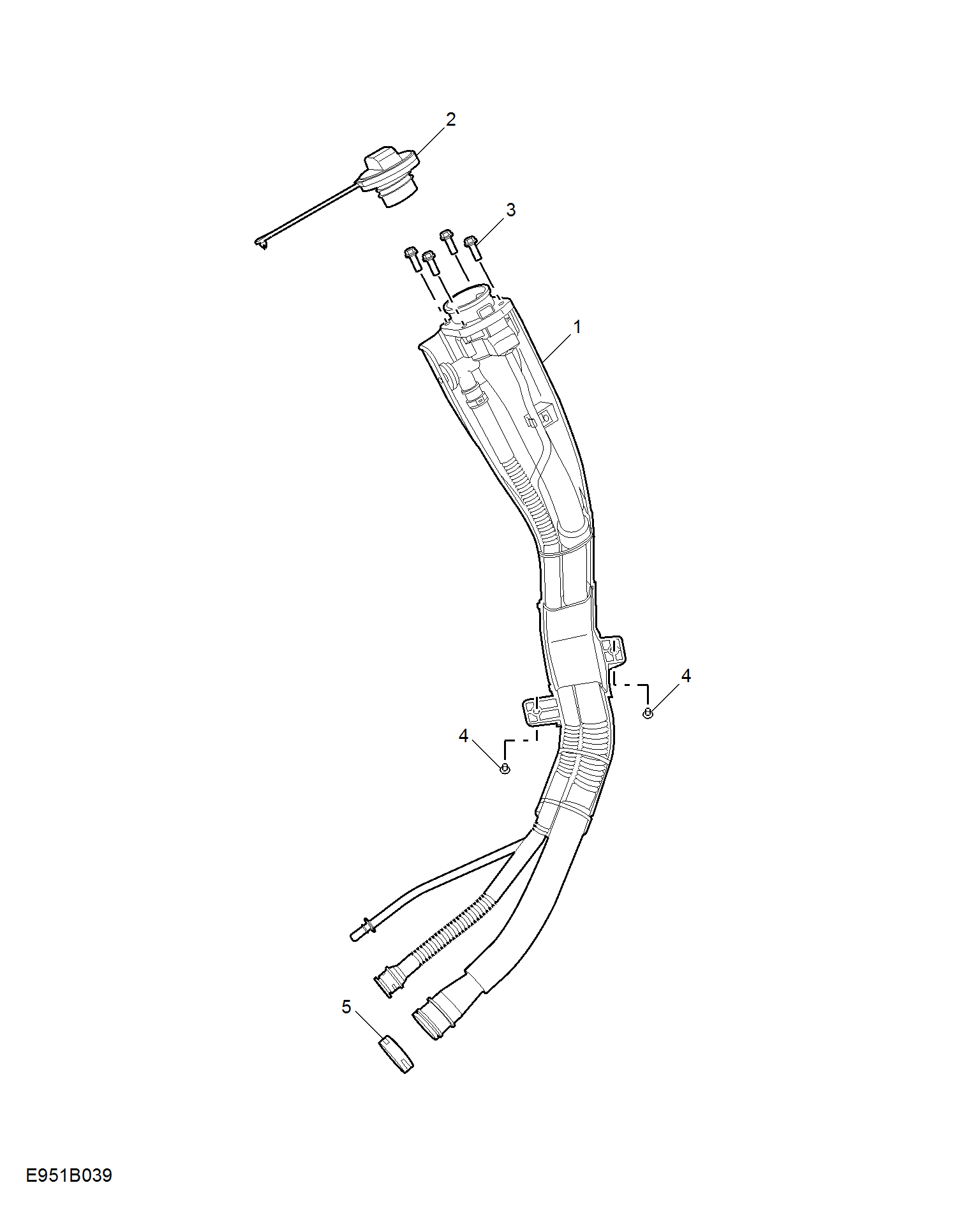 E951B039:FUEL FILLER PIPE(NOT EQUIPPED)