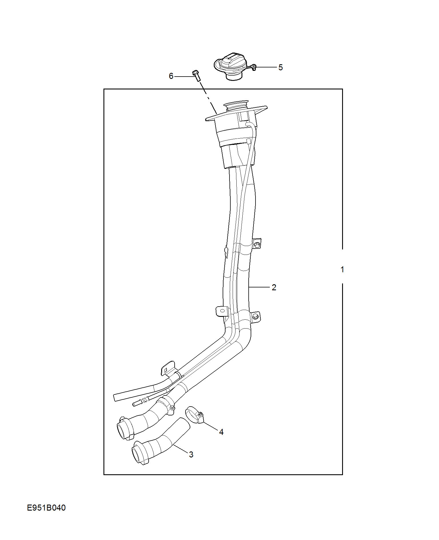 E951B040:FUEL FILLER PIPE(EVAP)
