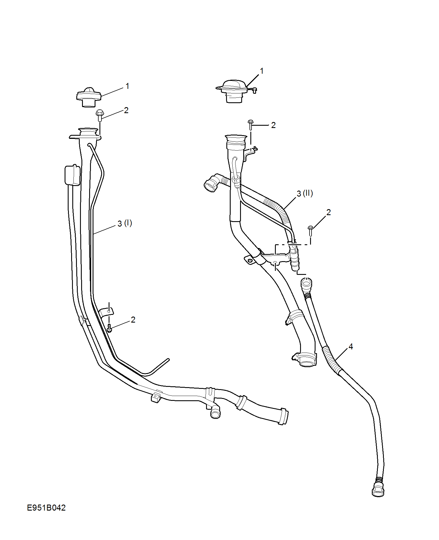 E951B042:FUEL FILLER PIPE(CHINA-SIX)