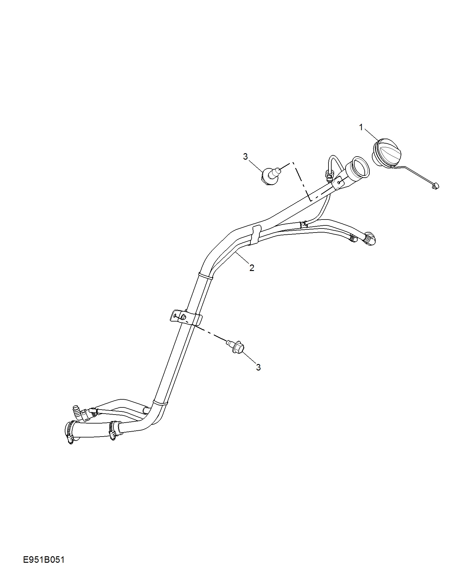 E951B051:FUEL FILLER PIPE