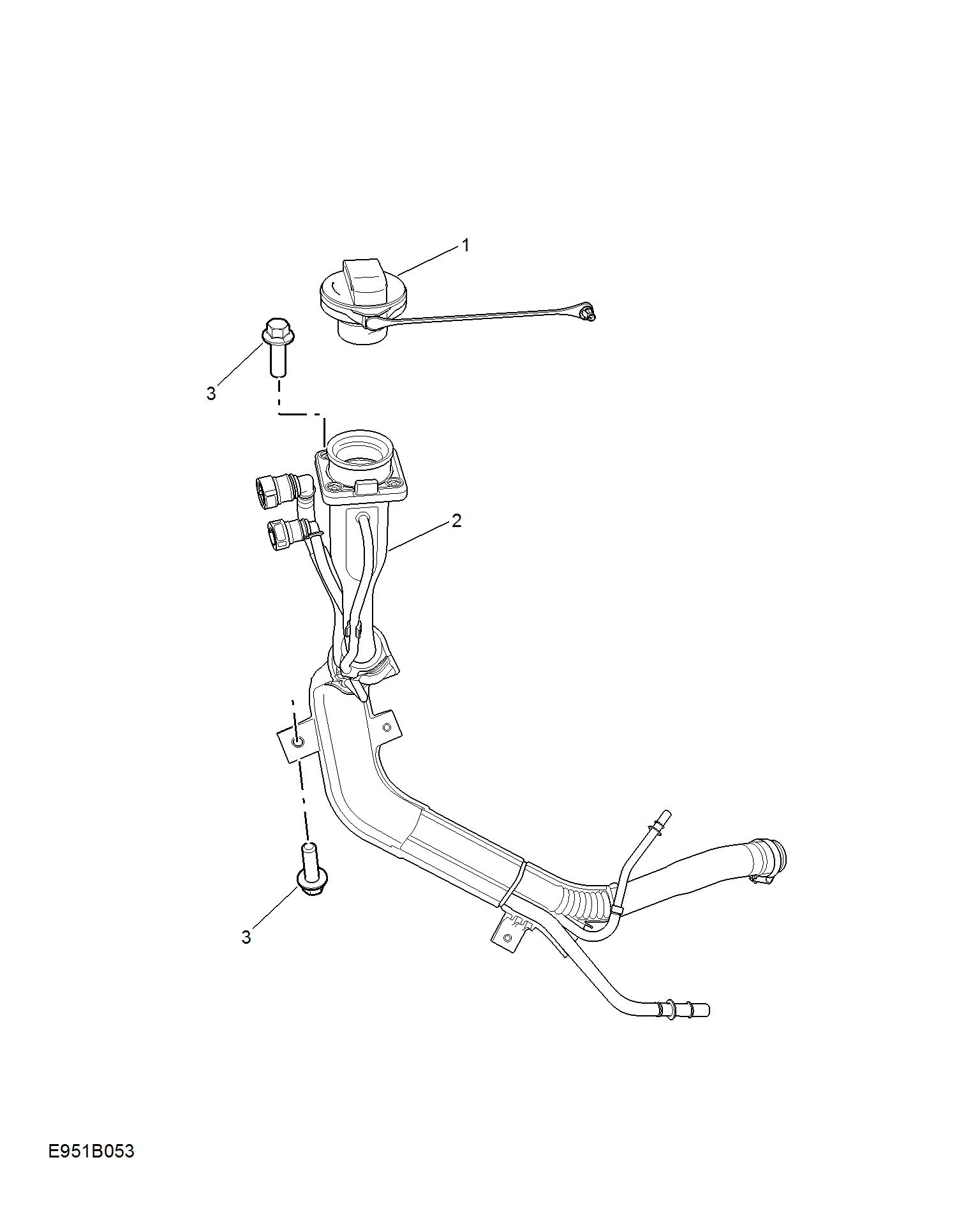 E951B053:FUEL FILLER PIPE