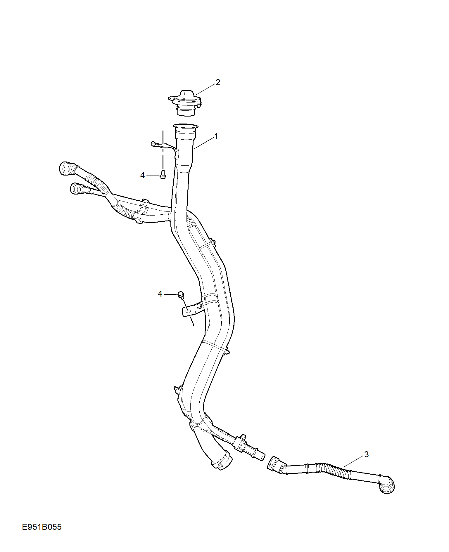 E951B055:FUEL FILLER PIPE