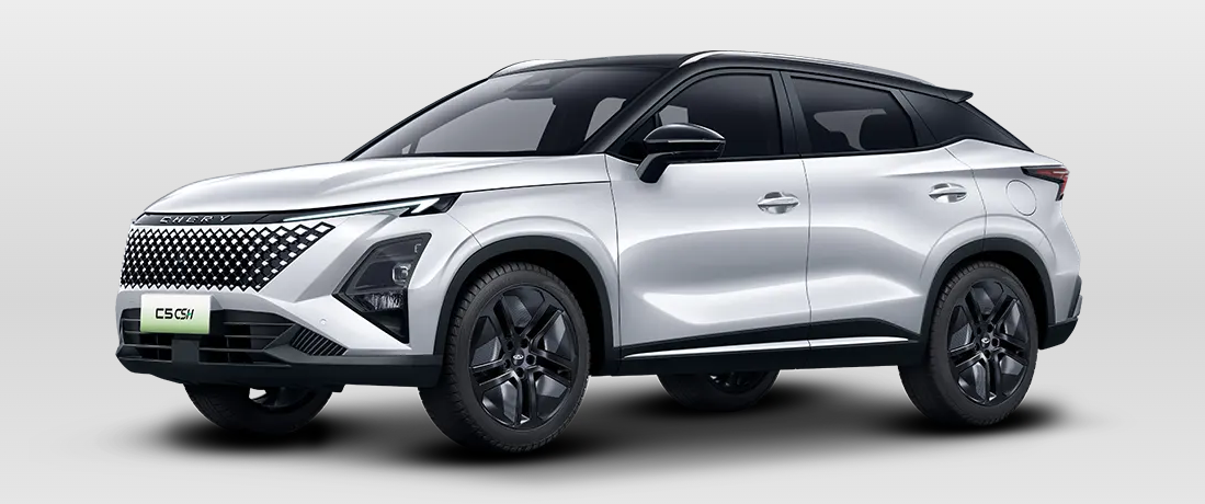 Chery C5 CSH (Omoda E5) front view showing Intelligent Hybrid SUV design
