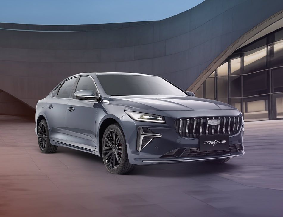 Geely Preface sedan exterior side view showing sleek lines and sporty design