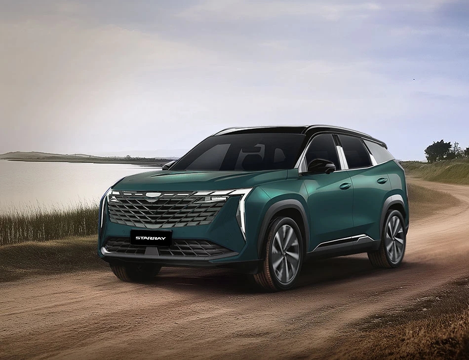 Geely Starray 2025 SUV exterior view showing LED headlamps and 20-inch wheels