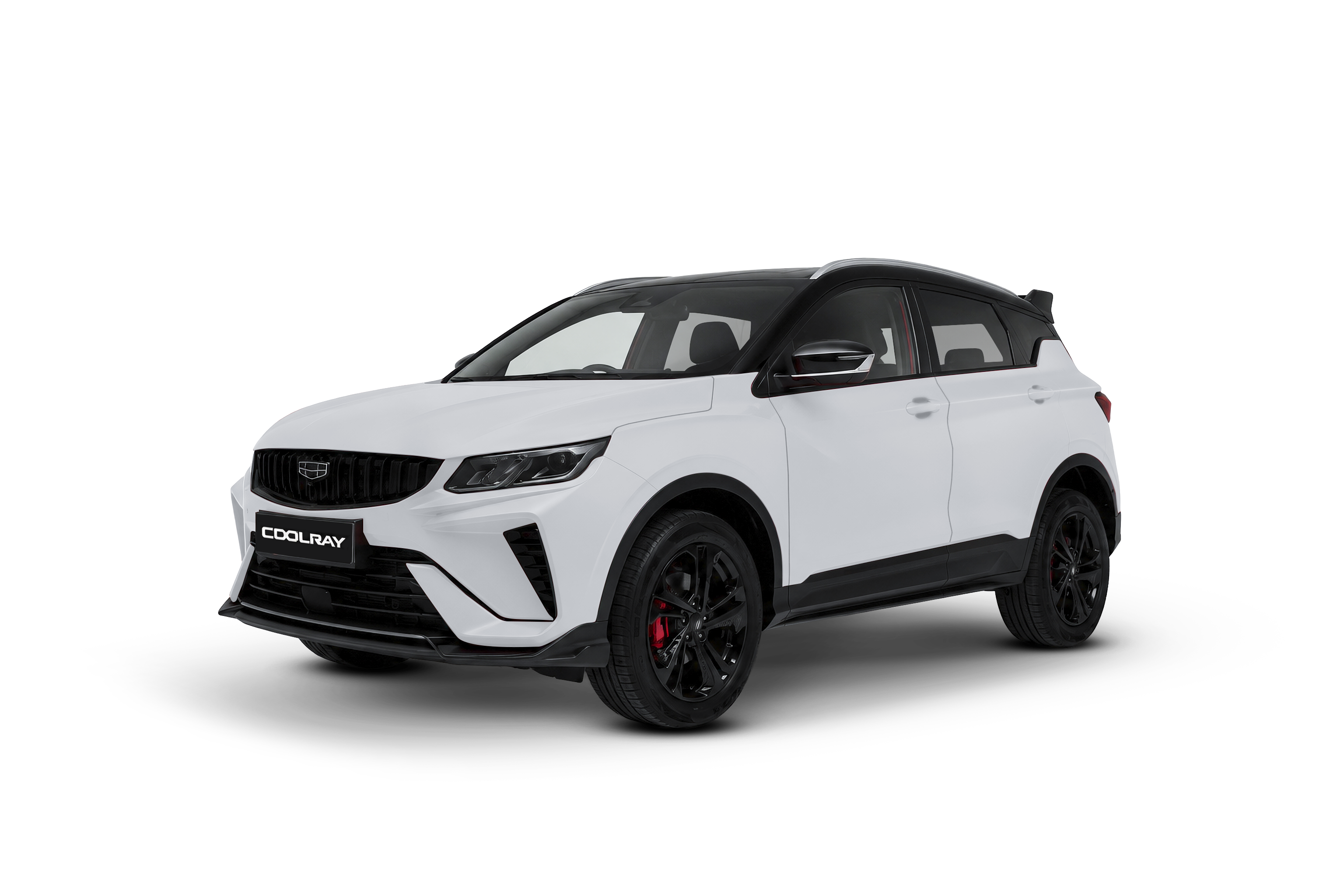 Geely Coolray compact SUV with sporty 18-inch black alloy wheels and LED headlights